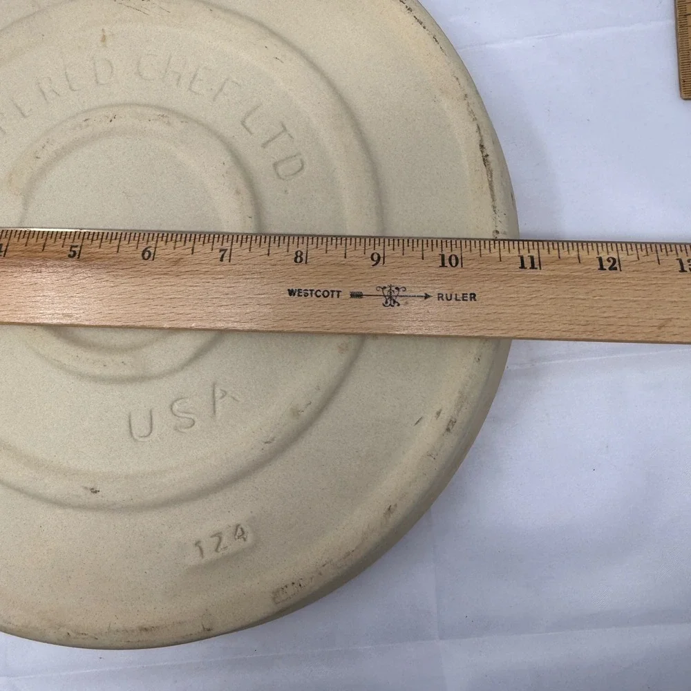 Pampered Chef Deep Dish Baker 124 Natural Stoneware 11 Inch Made in USA